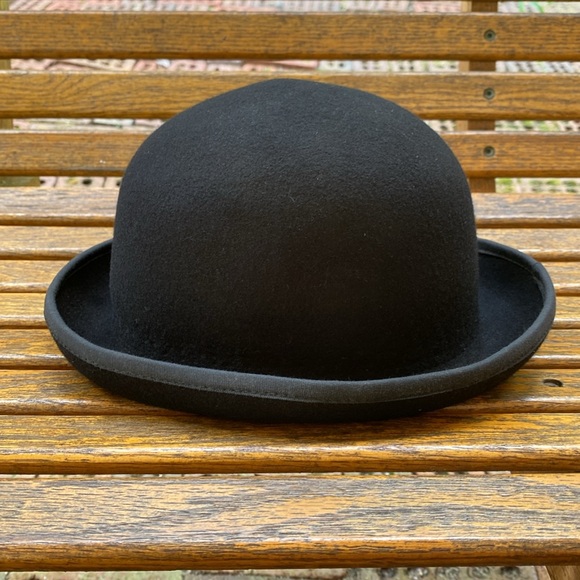 Morris rolled short brim bowler style hat black felt cap 21.5 - Picture 5 of 15
